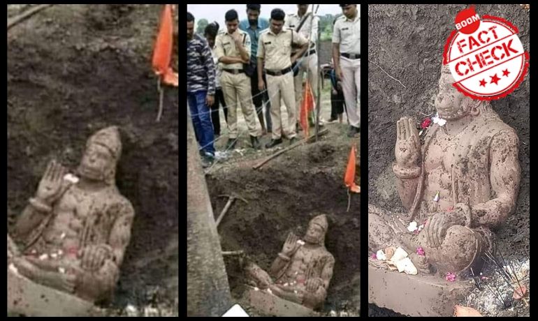 No, A Hanuman Idol Was Not Found At A 5-Acre Plot In Ayodhya No, A Hanuman Idol Was Not Found At A 5-Acre Plot In Ayodhya