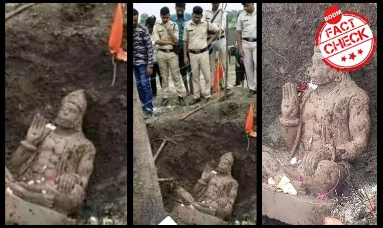 No, A Hanuman Idol Was Not Found At A 5-Acre Plot In Ayodhya No, A Hanuman Idol Was Not Found At A 5-Acre Plot In Ayodhya