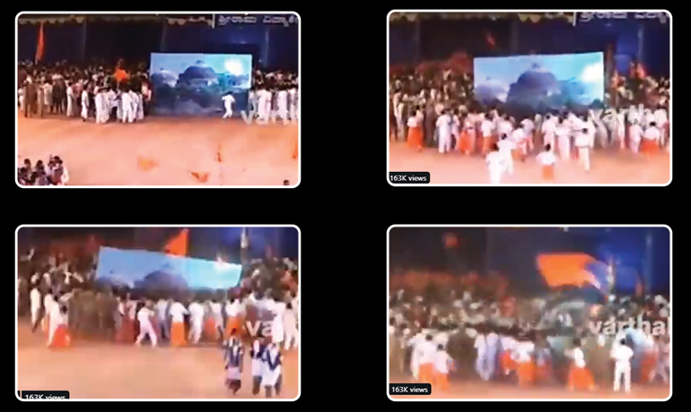 School Students Re-enact Babri Masjid Demolition; RSS leader Booked In Karnataka School Students Re-enact Babri Masjid Demolition; RSS leader Booked In Karnataka
