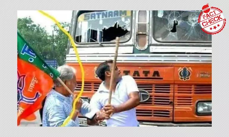 2012 Photo Of BJP Workers Vandalising A Truck Revived