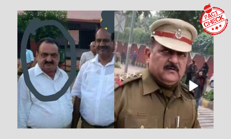 Delhi Cop Patrolling During Protest Is A RSS Worker? A FactCheck Delhi Cop Patrolling During Protest Is A RSS Worker? A FactCheck