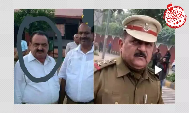 Delhi Cop Patrolling During Protest Is A RSS Worker? A FactCheck