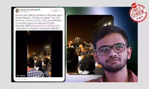 Did Umar Khalid Raise Hinduon Se Azaadi Slogan At Mumbai Protest?