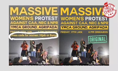 Anti-CAA Protest Poster Calling For Hijab Or Burqa Dress Code Is Photoshopped