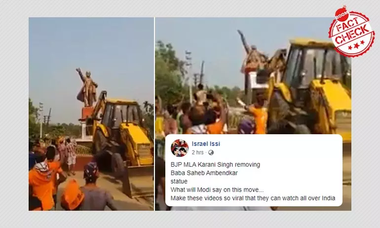 Video Of Lenins Statue Pulled Down Peddled As Ambedkars Statue