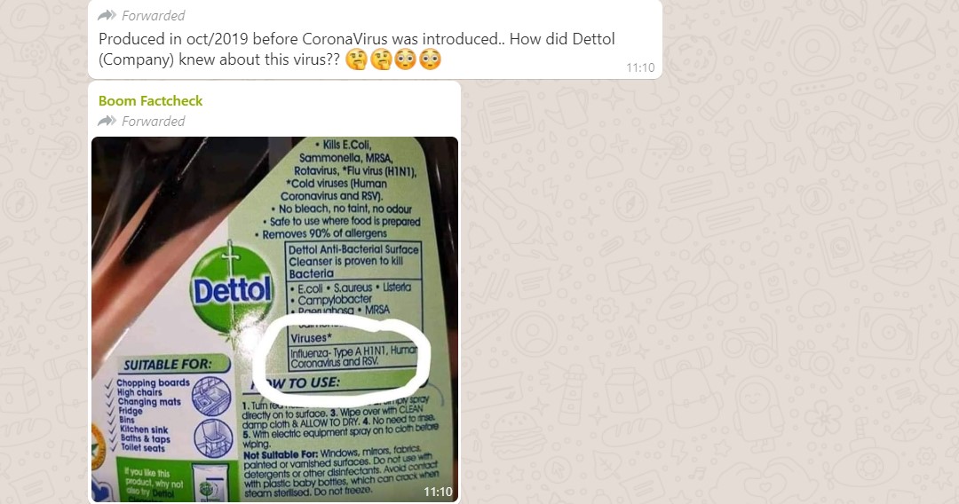 reality behind coronavirus mention in Dettol label
