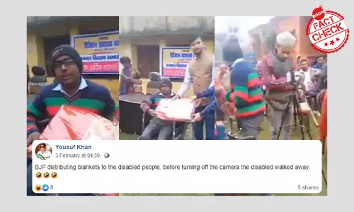 No, The BJP Is Not Distributing Blankets To People Faking Disabilties