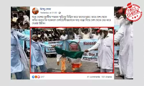 Photo Of Protesters Burning Tricolour Is From Pakistan Not India