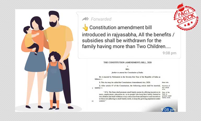 Private Member Bill On Population Control Falsely Shared As Government Bill Private Member Bill On Population Control Falsely Shared As Government Bill