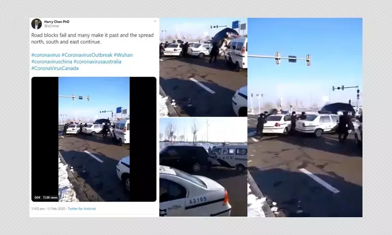 footage shows a staged car crash in Chinas Heilongjiang province
