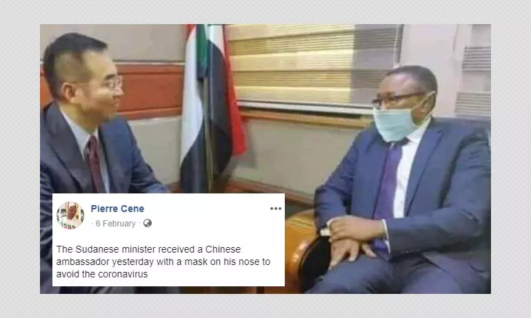 No, This Sudanese Minister Didnt Wear A Mask To Meet A Chinese Diplomat No, This Sudanese Minister Didnt Wear A Mask To Meet A Chinese Diplomat