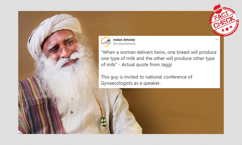 Sadhgurus Claims On Breast Milk Heres What Research Says BOOM