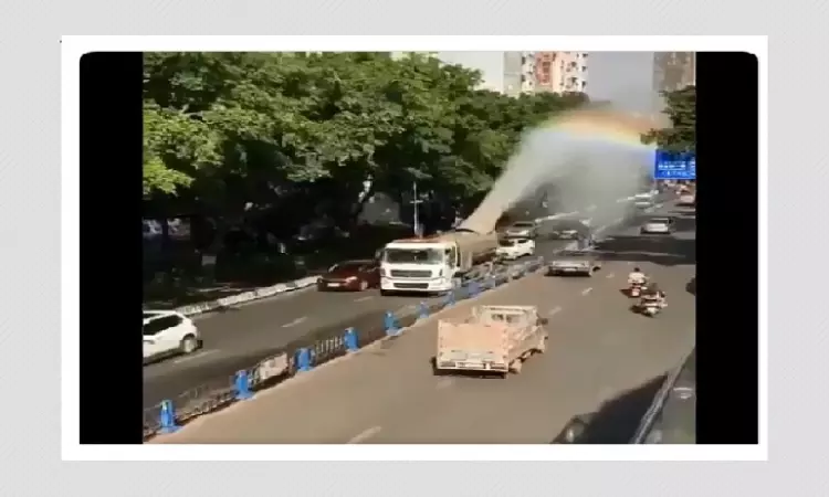 Did A Street Disinfection For Coronavirus In China Cause A Rainbow?