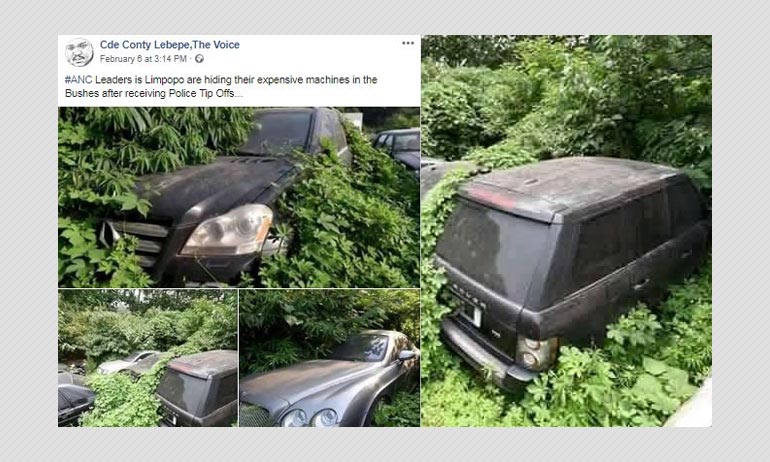 Did South African Leaders Hide Their Luxury Cars In Bushes? Did South African Leaders Hide Their Luxury Cars In Bushes?