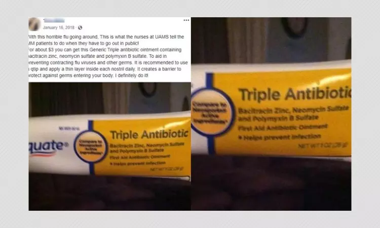 Swabbing Ones Nostrils With Ointment To Prevent Flu? A FactCheck.