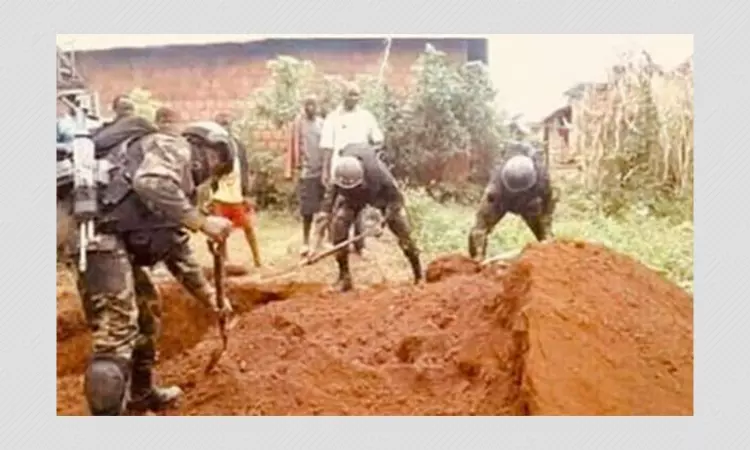 Dated Photo Revived As Troops In Cameroon Burying Civilians