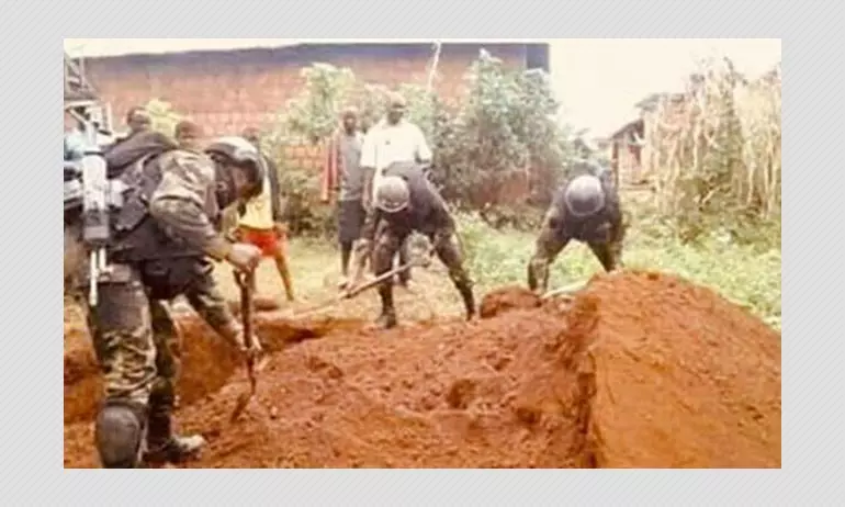 Dated Photo Revived As Troops In Cameroon Burying Civilians