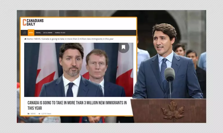 Articles Falsely Claim Canada To Welcome 3 Million Immigrants In 2020