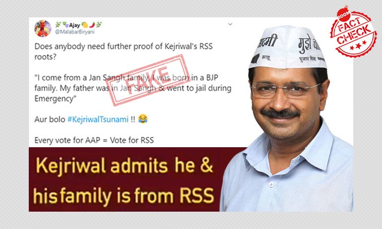 Video Claiming To Show Kejriwal Admits To Having RSS Links Is Cropped Video Claiming To Show Kejriwal Admits To Having RSS Links Is Cropped