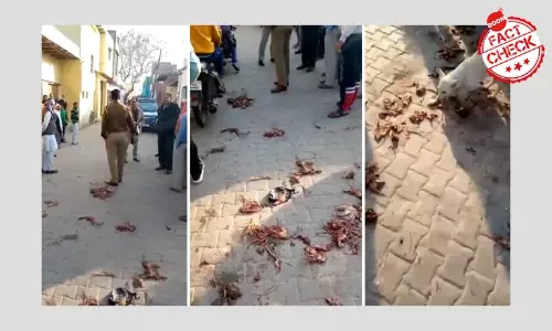 UP Police Debunk False Communal Claim About Meat Thrown At A Temple