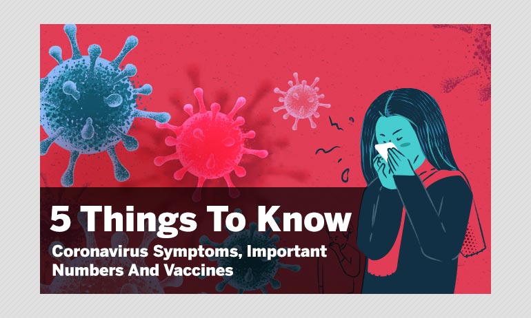 5 Things To Know About Coronavirus Symptoms, Important Numbers And Vaccines 5 Things To Know About Coronavirus Symptoms, Important Numbers And Vaccines