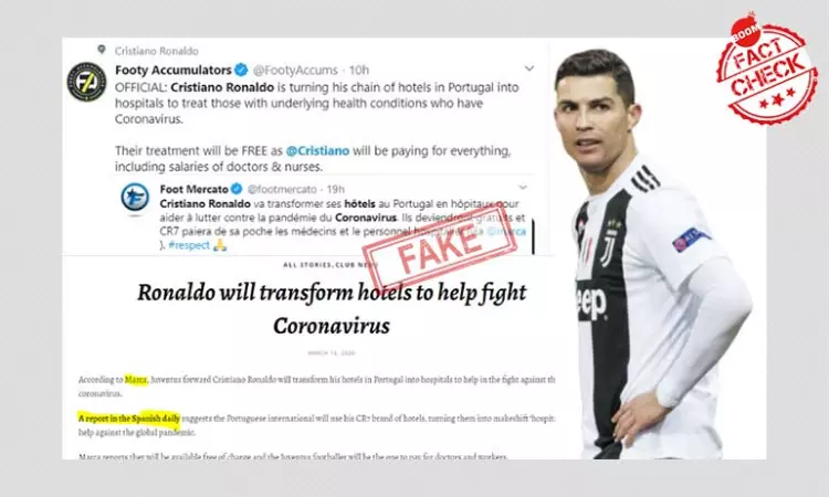 No, Cristiano Ronaldos Hotels Will Not Be Turned Into Hospitals For Coronavirus Patients