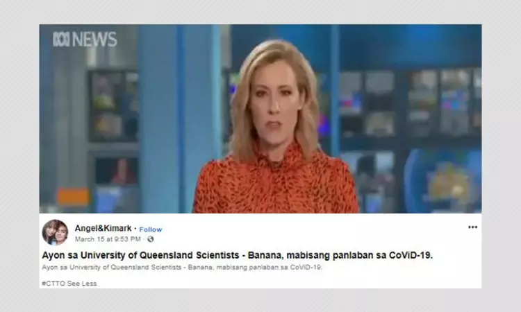 Australian News Report Edited To Show Bananas Defend Against COVID-19
