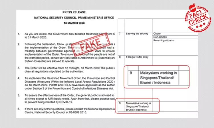 Coronavirus: Notification On Movement Restrictions Is Not From India