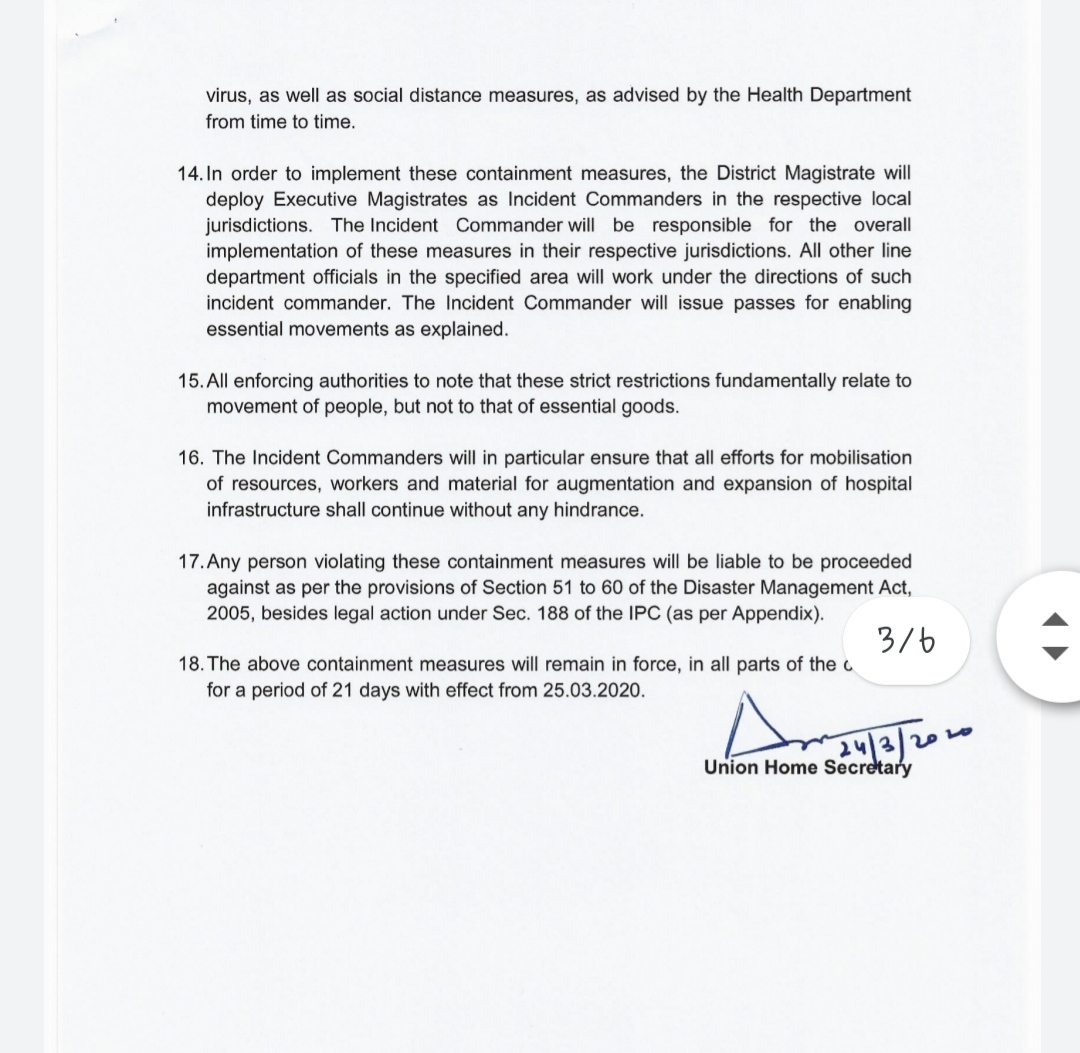 Page 3 of the MHA's notification