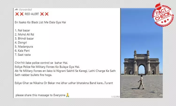 False: Army Called In To Control Seven Areas In Mumbai