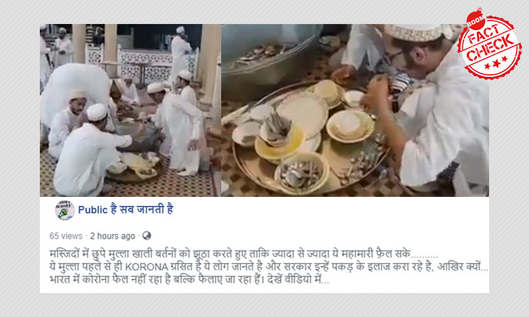 False: Video Shows Muslims Licking Utensils To Spread Coronavirus False: Video Shows Muslims Licking Utensils To Spread Coronavirus