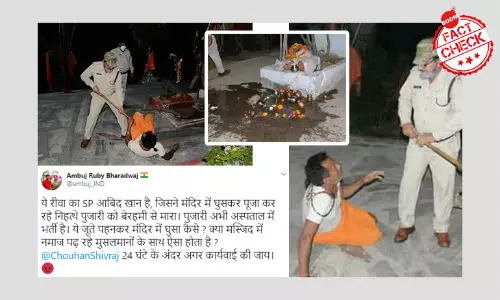 Rewa Police Action On Temple Priest For Violating Lockdown Viral With Communal Spin