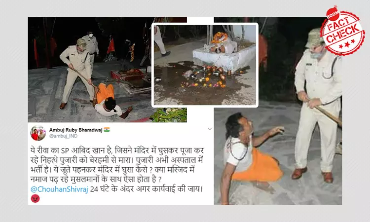 Rewa Police Action On Temple Priest For Violating Lockdown Viral With Communal Spin