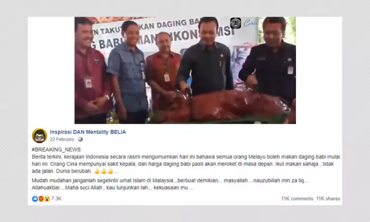 No, The Indonesian Government Is Not Encouraging Muslims To Eat Pork