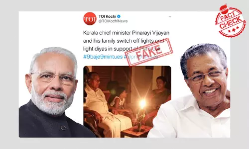 2018 Photo Of Kerala CM Sitting In Candlelight Peddled As Recent