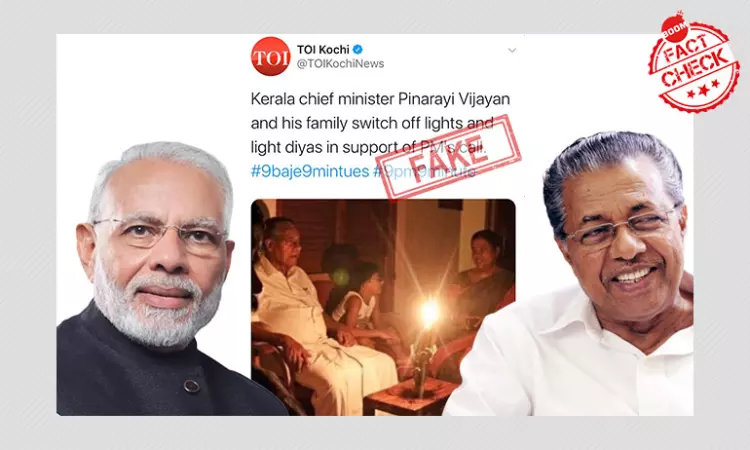 2018 Photo Of Kerala CM Sitting In Candlelight Peddled As Recent