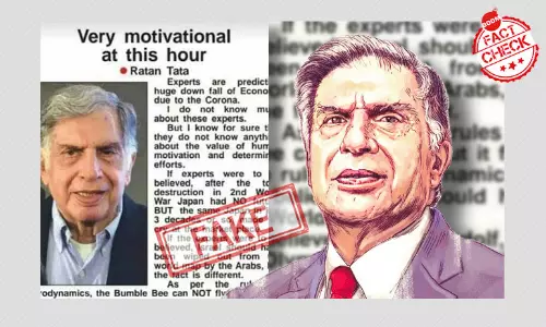 Ratan Tata Quote On Impact Of Coronavirus On Indian Economy Is Fake