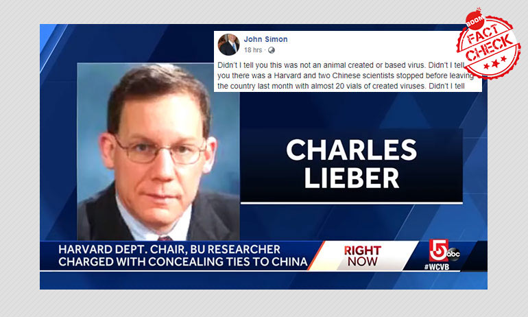 Harvard Professor Arrested For Manufacturing Novel Coronavirus Harvard Professor Arrested For Manufacturing Novel Coronavirus