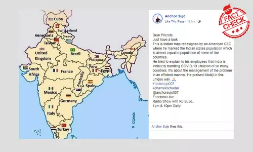 Did An American CEO Draw This Map To Praise Indian Govt.s COVID-19 Response?