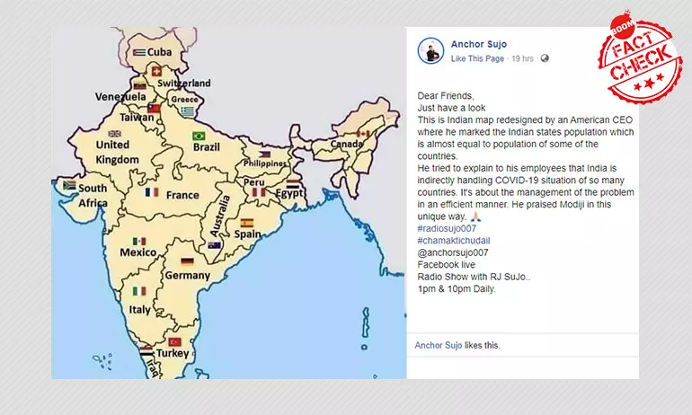 Did An American CEO Draw This Map To Praise Indian Govt.s COVID-19 Response?
