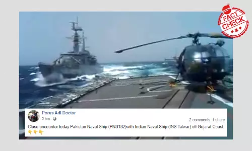 Old Video Showing India-Pakistan Naval Warships Encounter Shared As Recent