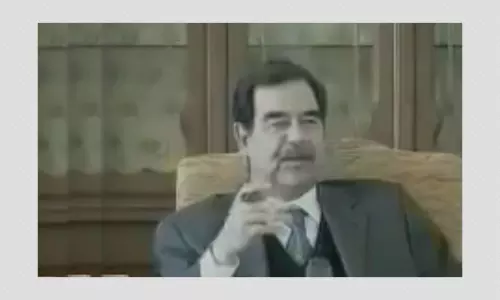 Saddam Hussein Video Doctored To Include Coronavirus Reference