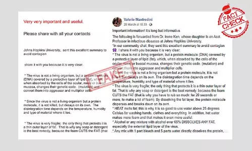 Johns Hopkins Distances Itself From Viral List Of COVID-19 Precautions