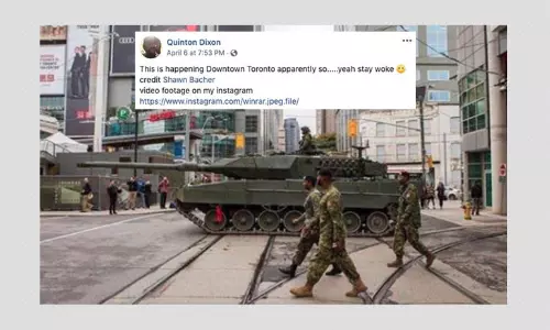 No, Canadian Army Is Not Deploying Tanks In Toronto Due To COVID-19