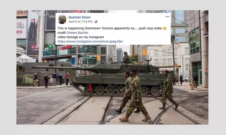 No, Canadian Army Is Not Deploying Tanks In Toronto Due To COVID-19