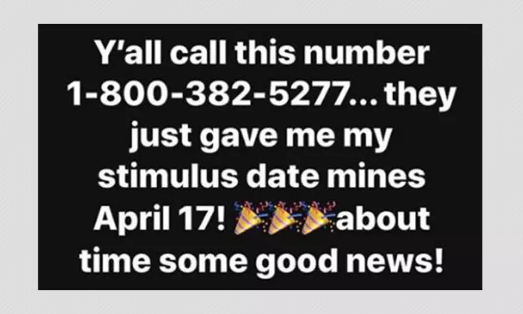 False: Helplines To Track US Stimulus Payments Actually Phone Sex Numbers