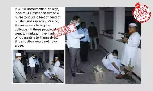 False: Kurnool MLA Hafeez Khan Forced Nurse To Apologise To A Cleric