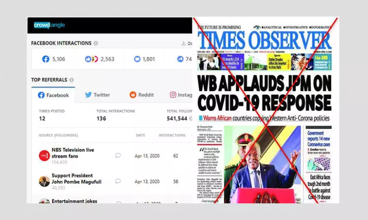 Did World Bank Praise Tanzanias Anti-COVID-19 policies? A Fact Check