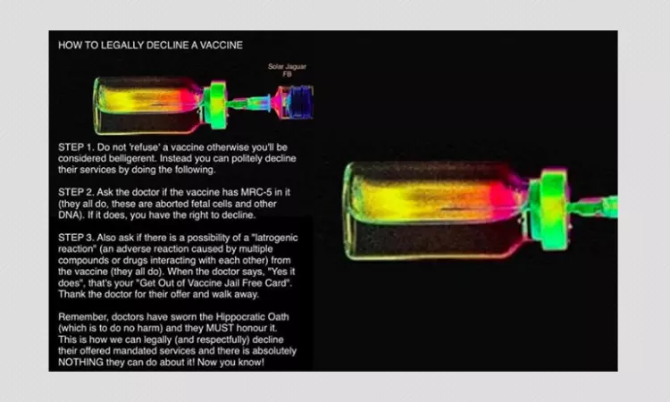 Viral Posts Give False Advice On Refusing Vaccines during COVID-19