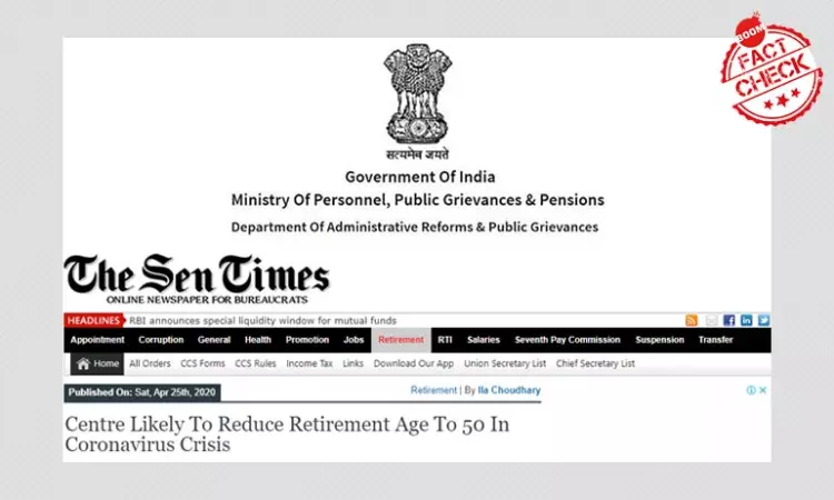 Ministry Of Personnel Refutes Rumours About Reducing Age Of Retirement